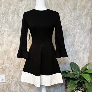 Kate Spade Colorblock Bell Sleeve Ponte Dress Size xs